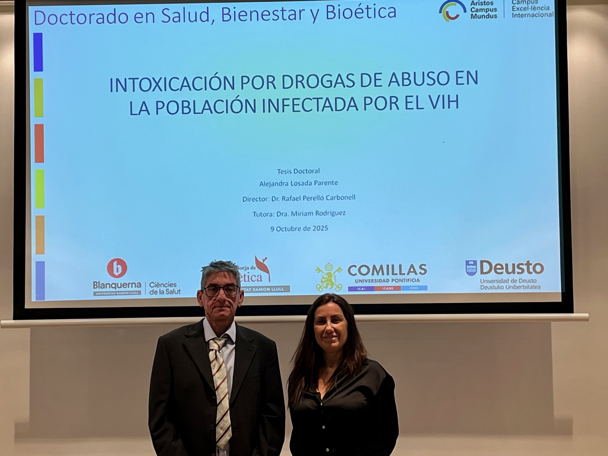 La doctoranda Alejandra Losada amb el Dr. Rafael Perelló