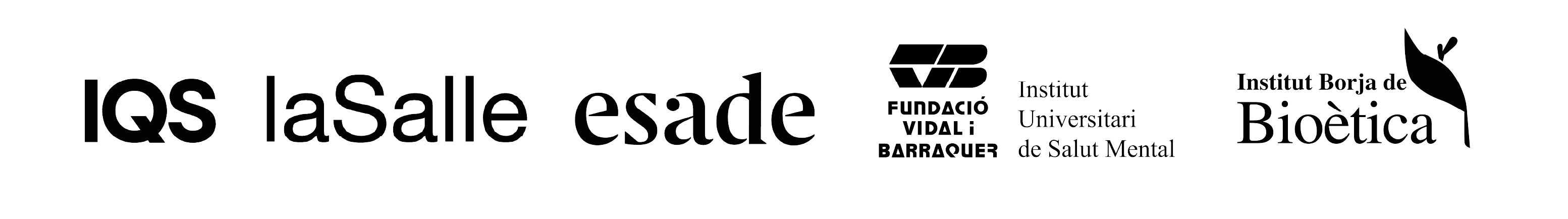 logotips URL: IQS, laSalle, esade, Fundació vidal i barraquer, institut borja de bioètica
