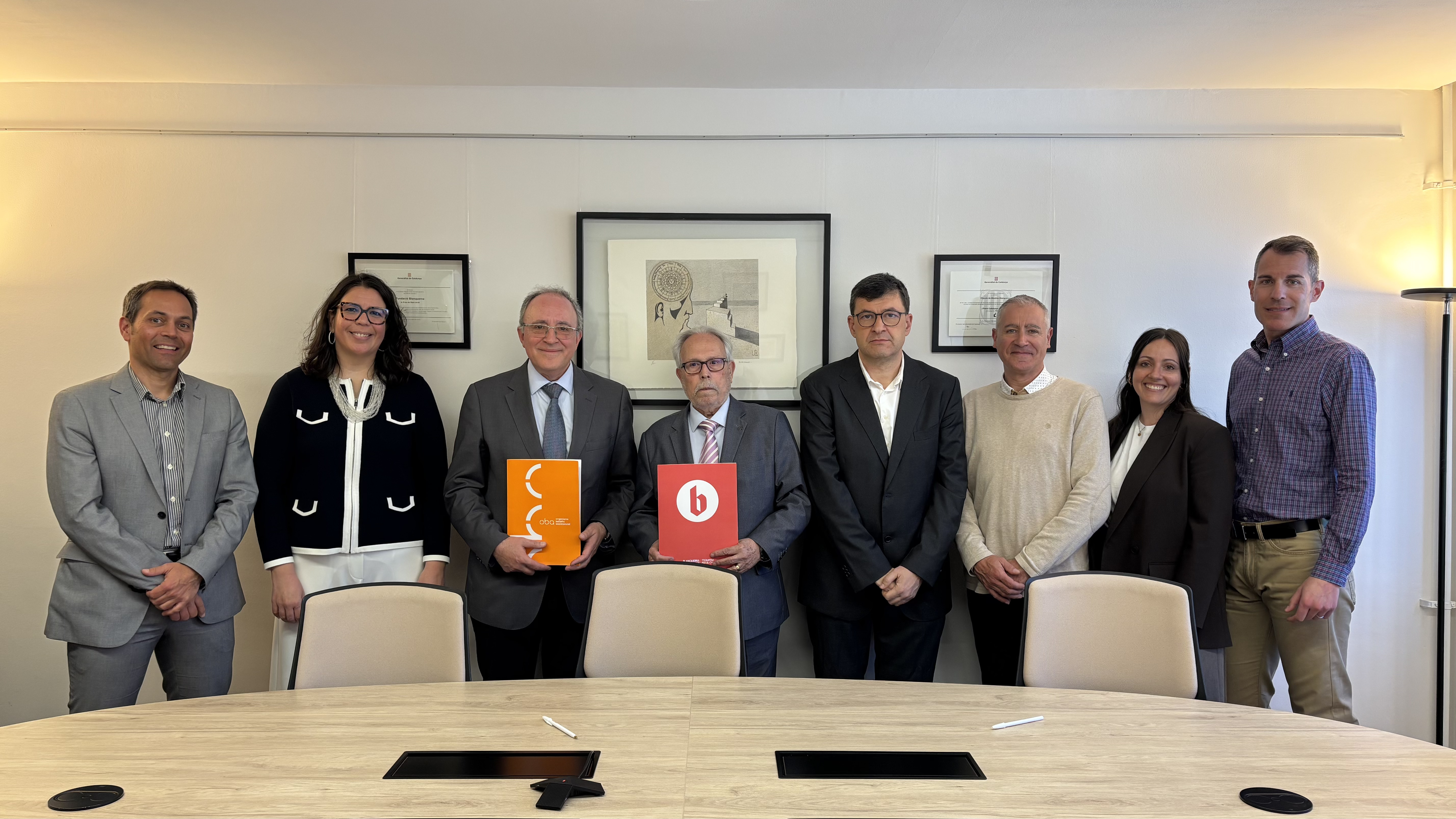 Signatura del conveni de la Fundació Blanquerna amb la Fundació OBA