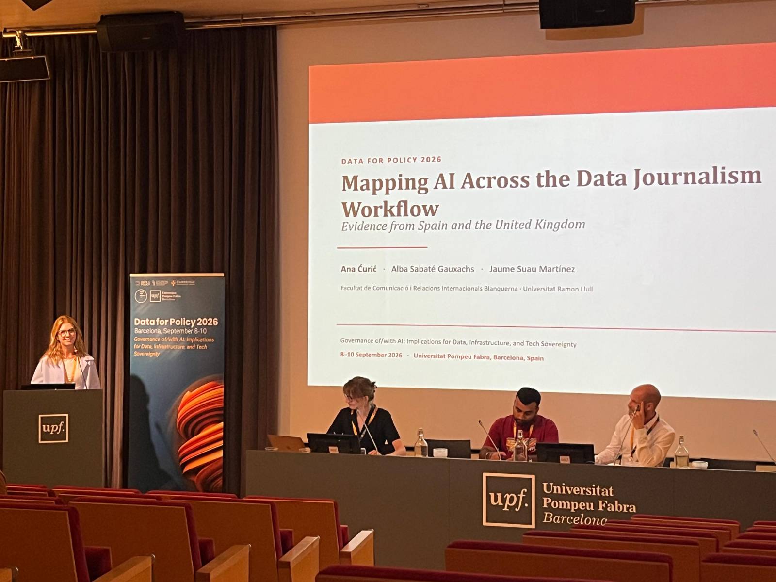Ana Ćurić presenta la seva recerca a la Data for Policy Conference 2026