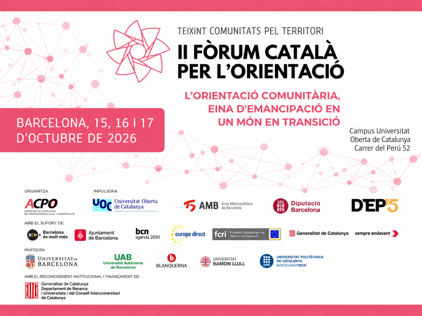 La FPCEE Blanquerna participa en l’organització del II Fòrum Català per l’Orientació