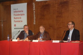 Arcadi Oliveres i Francesc Torralba debaten 'La salut i l'estat del benestar' en l'Aula Salut Blanquerna