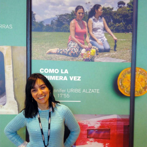The Alumna Yennifer Uribe, at the Clermond Ferrand Film Festival