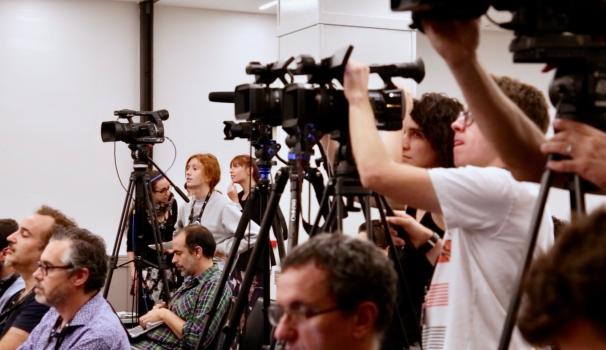Estudiants Blanquerna a roda de premsa