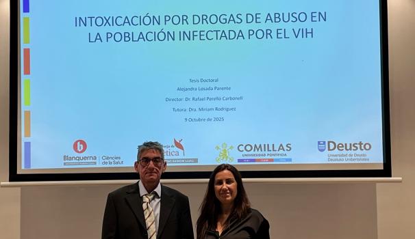 La doctoranda Alejandra Losada amb el Dr. Rafael Perelló