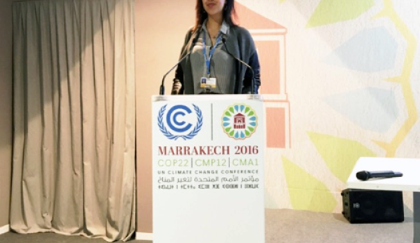 La estudiante Natalia Ejarque, presente en la Cumbre de Marrakech contra el cambio climático